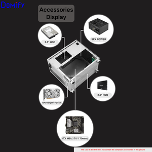 K19 tùy chỉnh dọc nhỏ PC trường hợp <span class=keywords><strong>HTPC</strong></span> Máy tính để bàn SFX cung cấp điện GPU mỏng 7.6L Mini ITX trường hợp chơi game kim loại nhựa xử lý khung gầm - Product Image 3