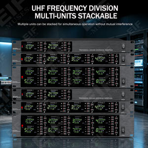 ระบบไมโครโฟนไร้สาย UHF รุ่น DA-8028 8CH, ไมโครโฟนมือถือ 8 ตัว, สัญญาณเสถียรป้องกันการรบกวน สำหรับคาราโอเกะ เวที งานแต่งงาน โบสถ์ และงานประชุม - Product Image 5