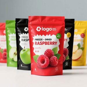 Pochette debout en plastique de qualité alimentaire 500g personnalisée sac zip-lock de congélation pour l'emballage de bonbons séchés impression héliogravure anti-odeur - Product Image 1