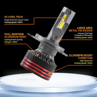 Ampoule de phare LED de voiture M8 PRO CSP 3570 65W 9005 9006 9007 H13 H4 H3 H11 9012 LED 90000LM 6000K Blanc Froid – Remplacement