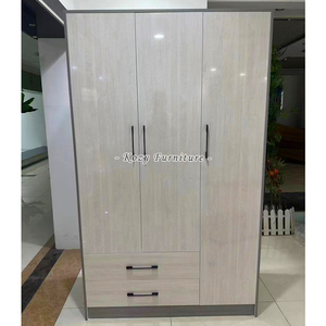 Moderne Simple Économie Assemblage Chambre Adulte Blanc Armoire De Rangement <span class=keywords><strong>Location</strong></span> Simple Grain plaque Vêtements Armoire - Product Image 6