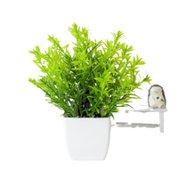 Planta Artificial de Eucalipto en Maceta, Pequeña Simulación de Vegetación Plástica para Decoración Interior y Exterior