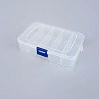 Mini boîte de rangement transparente empilable en PP avec fermoir sécurisé, organisateur multi-compartiments pour la papeterie