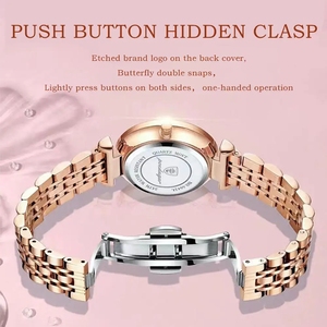 POEDAGAR 3013 Montre à Quartz <span class=keywords><strong>de</strong></span> Marque <span class=keywords><strong>de</strong></span> Mode pour <span class=keywords><strong>Femme</strong></span>, Étanche avec Affichage Date et Jour, Montre-bracelet <span class=keywords><strong>de</strong></span> <span class=keywords><strong>Luxe</strong></span> en Or Rose pour <span class=keywords><strong>Femme</strong></span>, Idée Cadeau - Product Image 5