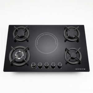 Table de cuisson encastrable quatre feux multi-électrodes gaz/électrique avec plaque en verre, système d'<span class=keywords><strong>allumage</strong></span> électronique domestique, classe d'efficacité énergétique - Product Image 4