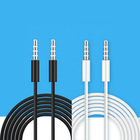 Nouveau câble audio 4 pôles 1m 3.5mm mâle à mâle enregistrement voiture Aux cordon audio casque cordon de connexion câble d'extension MP3