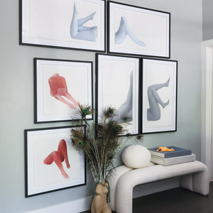 Décor à la maison grand mur Art impression peinture technique mixte giclée jambe sur papier cadre en aluminium noir pour salon ou bureau - Product Image 1