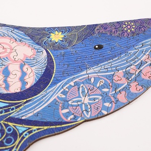 <span class=keywords><strong>Puzzle</strong></span> 3D en <span class=keywords><strong>bois</strong></span> de baleine bleue de forme unique pour adultes et enfants, jeu familial, jouet de développement de mise au point - Product Image 3