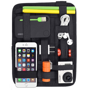 Sac de rangement pliable moderne et portable en tissu nylon et élastique pour accessoires électroniques, outils de téléphone et pinceaux de maquillage - Product Image 3