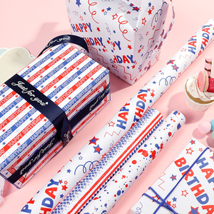 Wholesale High Quality <b>Birthday</b> Tissue <b>Rolls</b> Red & Blue Packaging <b>Wrapping</b> <b>Paper</b> <b>Roll</b> Uperior Craftsmanship - Product Image 3
