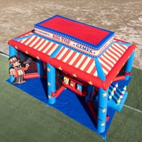 Aire de Jeu Gonflable de Tir avec Cible de Football et Jeux de Fléchettes pour Enfants et Adultes – Jeu de Carnaval