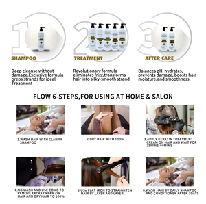 Soins capillaires professionnels de salon avancés, formule concentrée infusée de kératine hydrolysée biologique, huile de noix de coco, huile d'argan, nourrit - Product Image 3