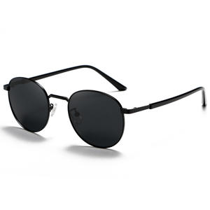 แว่นกันแดดทรงกลมเกรย์แจ็คเมทัลสีดำ ยูวี 400 โพลาไรซ์ เลนส์ TAC ประเภท 3 ที่บังแดด - Product Image 3