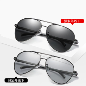2024 Stylish Retro <b>Driving</b> Oval Metal Frame Sunglasses with UV400 PC Lenses for Men Black Outdoor Sports Wholesale - Product Image 3