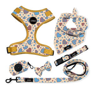 Dog Harness Sets Custom Print Pet Supplies Collar Leash Luxury Dog Accessories Manufacturer
