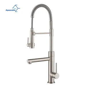 Pull Down Spring Kitchen Faucet Dual Outlet Spouts 360 Swivel Handheld Shower Kitchen Mixer Taps