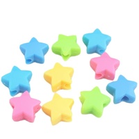 Lot de 1 sac d'accessoires pour dreadlocks, bijoux décoratifs en acrylique perlé à grand trou en forme d'étoile à cinq branches pour tresses de filles, vente en gros