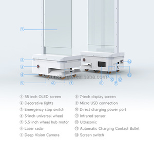 Robot inteligente de 55 pulgadas, Robot publicitario automático, Robot inteligente, pantalla <span class=keywords><strong>OLED</strong></span> de navegación GPS de alta tecnología - Product Image 2