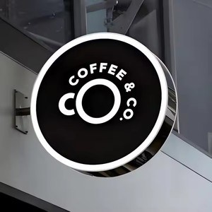 لوحة علامات مطلية بالمينا باللون الأسود مخصصة ، تُثبت بجانب الجدار الدائري - Product Image 5