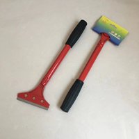 Outils de nettoyage des sols, couleur rouge, manche long, grattoir en métal