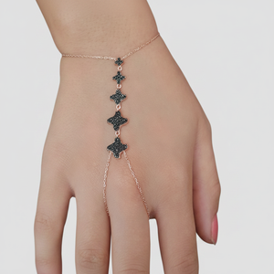 Oro rosa P. 925K de plata esterlina guante Sahmeran esclavo anillo de cadena de diseño de Arte de circón Han pulsera - Product Image 2