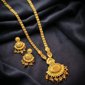 Collares Largos de Oro Micronizado de 14K, 18K y 24K al por Mayor, Conjunto de Joyería de Latón Dorado de Moda, Conjunto de Joyería de Diseño Tradicional - Product Image 1