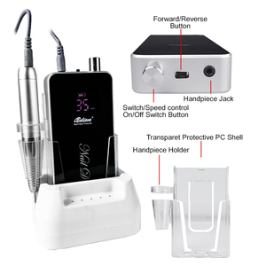 Handpiece profesional 35000 Rpm, peralatan penjualan laris, Kit kuku bor dapat diisi ulang dengan dasar pengisian - Product Image 5