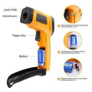 Nouveau pyromètre laser infrarouge numérique HTI 10:1, 1050 degrés, thermomètre de piscine sans fil pour l'industrie - Product Image 2