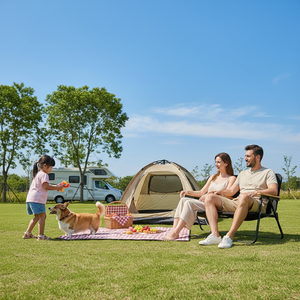 Silla de <span class=keywords><strong>Camping</strong></span> Extra Grande, Ligera y Cómoda, de Tela, con Doble Asiento, Plegable, Portátil, para Playa, Muebles de Exterior - Product Image 5