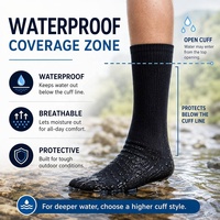 Chaussettes de randonnée imperméables personnalisées avec logo OEM pour hommes et femmes, chaussettes thermiques respirantes à 3 couches pour la pêche, le camping, le cyclisme