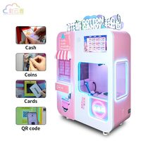 Mesin Penjual Permen Kapas Otomatis Murah, Robot QR Kartu Kredit Anak-Anak, Mesin Pemotong Kapas Kapas, UKCA USA