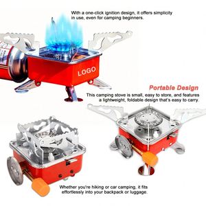 Bếp gas du lịch ngoài trời Baiyuheng, di động, chống gió, mini, gấp gọn, bằng kim loại, dùng cho cắm trại - Product Image 2