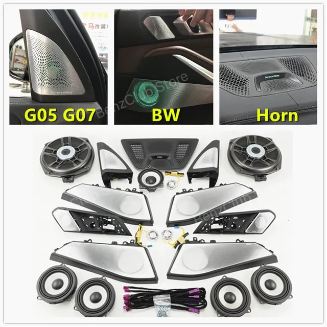 For BMW X5 X6 X7 G05 G06 G07 Speaker Upgrade Kit LED Illuminated Speaker Cover Mid Bass Tweeter Subwoofer Premium Sound