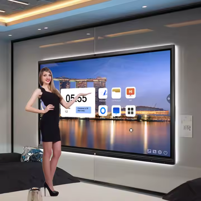 2K/4K LCD Digital Interactive Smart Board for School Teaching Pen Finger Touch 55 65 110 Inch Flat Panel Customizable Sizes