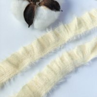 Frange en fausse fourrure de vison 2.0 avec bordure en dentelle, élastique en Spandex/Nylon, anti-chute, duveteuse, pour la décoration de cols de vêtements et de robes