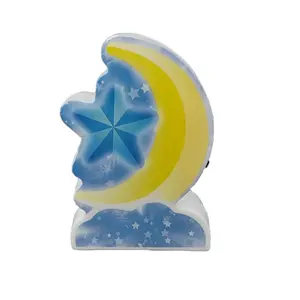 W089 4SMD Mini Lámpara Nocturna LED con Enchufe, Diseño de Luna y Estrella, Unicornio, Luz Blanca Cálida, para Habitación, Regalo Adorable para Bebés - Product Image 1