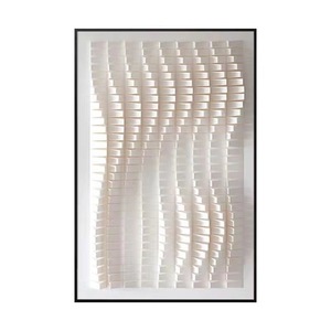 Sculpture sur bois abstraite en forme de vague, œuvre d'art Wabi Sabi, peintures en grès 3D et arts muraux pour chambres à <span class=keywords><strong>coucher</strong></span> - Product Image 3
