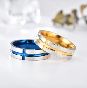 ลดโดยตรงเพื่อนที่ดีที่สุดของวินเทจสัญญาแหวนไขว้เหล็กไทเทเนียมชุบทองเครื่องประดับสแตนเลสสำหรับงานแต่งงาน - Product Image 2