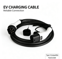 Nouveau chargeur EV double embout norme européenne 16A/32A, protection IP55, 220V/380V, longueur 3m/5m, couleur blanche