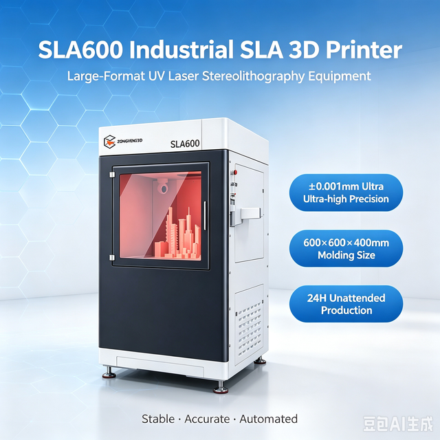 Axiom3D Automatic New Industrial SLA600 3D Printer with 600*600*400mm Forming Size 1 Year Warranty USB Connectivity Nylon/Resin