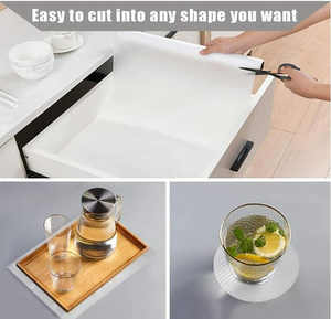 Classic Anti-Slip Food Grade Plastic Drawer Liners Clear Cabinets Kitchen <b>Shelf</b> Liner Mats for Refrigerator Kitchen Storage - Product Image 2