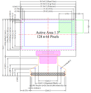 best quality 1.3&quot; 1.3inch small <strong>oled</strong> display panel 128x64 SSD1306 mini <strong>oled</strong> display <strong>oled</strong> <strong>screen</strong> 30pin I2C SPI small <strong>screens</strong> - Product Image 3