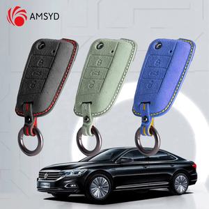   Funda para llave de coche, juego completo de llaves para Sagitar, Touareg X, <span class=keywords><strong>Bora</strong></span>, Touareg, Lavida, Exploring, Yue, Maiteng, con hebilla de piel abatible - Product Image 6