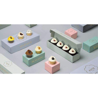 Emballage alimentaire de luxe pour pâtisserie, pâtisserie, dessert, emballage personnalisé, boîte en papier recyclé sucré avec séparateurs