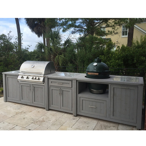 Îlot de cuisine extérieur moderne modulaire personnalisé pour appartement, avec grill et armoires de cuisine - Product Image 5