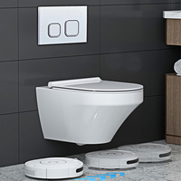 WC mural moderne DOLOGI avec cadre en acier inoxydable et réservoir encastré
