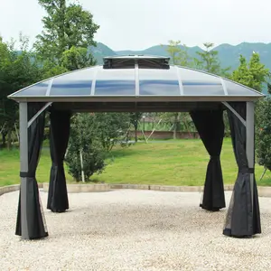 Factory Direct Hot Sale Hardtop 5*6 Aluminum Pavilion Canopy Tent Gazebo Outdoor For Hotels