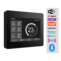 Thermostat intelligent multi-protocole avec écran tactile-Compatible avec Zigbee/Tuya/LoRaWAN/Modbus/BACnet, Contrôleur HVAC programmable