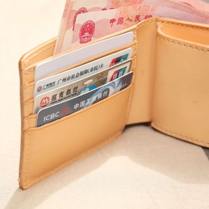 BOSHIHO Italian Vegetable Tanned Leather Slim Bifold <b>Wallet</b> Unisex Portable Vintage Open Closure Coin Pocket Credit Card <b>Holder</b> - Product Image 4
