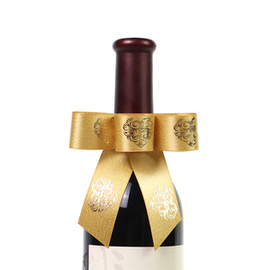 Noeuds décoratifs populaires pour bouteilles, nœuds pré-noués pour bouteilles de vin avec bande élastique dorée - Product Image 4